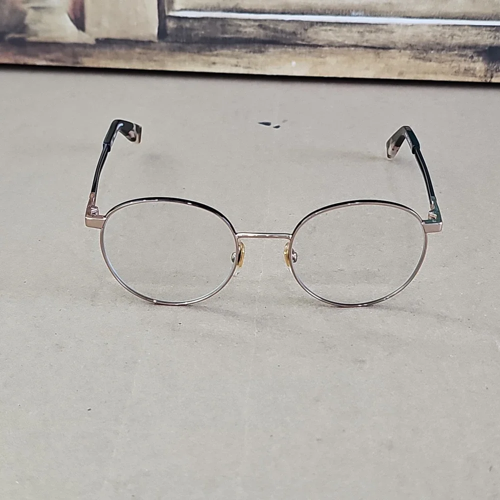 Furla VFU617K Round Eyeglasses Gold Black 50-19-140 Col.08MZ Frames